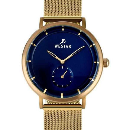 Orologio da uomo 50247BZZ104 al quarzo con quadrante blu in acciaio inossidabile tono oro con profilo Westar