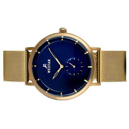 Orologio da uomo 50247BZZ104 al quarzo con quadrante blu in acciaio inossidabile tono oro con profilo Westar