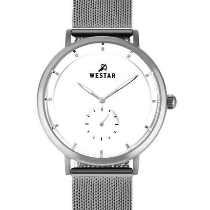 Orologio da uomo con profilo Westar in acciaio inossidabile con quadrante bianco al quarzo 50247STN101