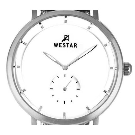 Orologio da uomo con profilo Westar in acciaio inossidabile con quadrante bianco al quarzo 50247STN101