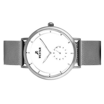 Orologio da uomo con profilo Westar in acciaio inossidabile con quadrante bianco al quarzo 50247STN101