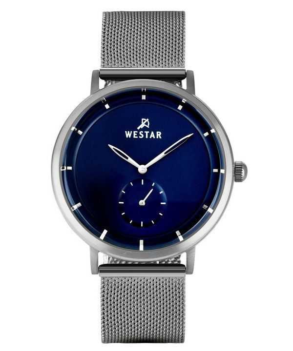 Orologio da uomo con profilo Westar in acciaio inossidabile quadrante blu al quarzo 50247STN104