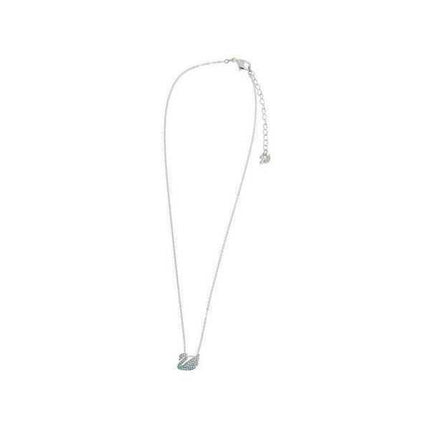 Swarovski Iconic Swan Collana placcata rodio con cristallo blu sfumato 5512094 da donna