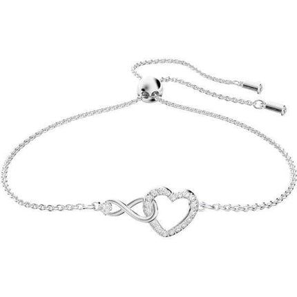 Swarovski Hyperbola Infinity And Heart Bracciale Rodio 5524421 Per Donna