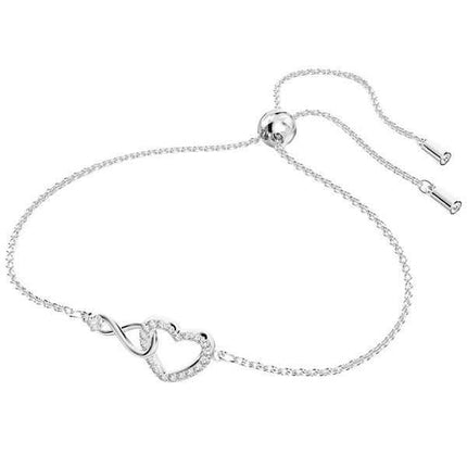 Swarovski Hyperbola Infinity And Heart Bracciale Rodio 5524421 Per Donna