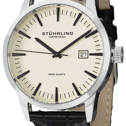 Stuhrling Original Classic Ascot 42 Swiss Quartz Date Display 555A.03 Orologio da uomo