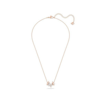 Collana Swarovski Lilia Butterfly Rose Gold Tone Con Cristallo Bianco 5636422 Da Donna