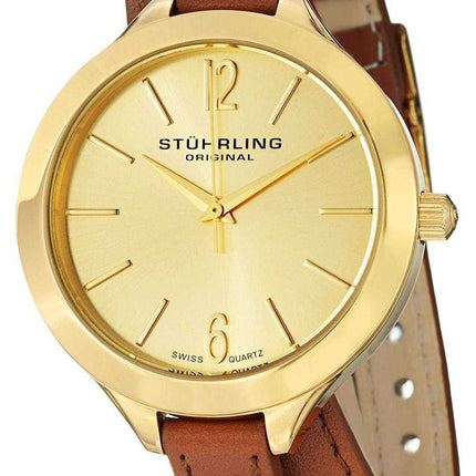 Stuhrling Original Soiree Deauville Sport Swiss Quartz Gold Dial 568.04 Orologio da donna