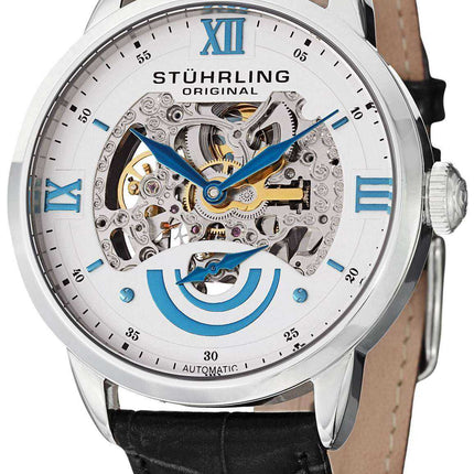 Orologio da uomo Stuhrling Original Executive II Automatic White Skeleton Dial 574.01