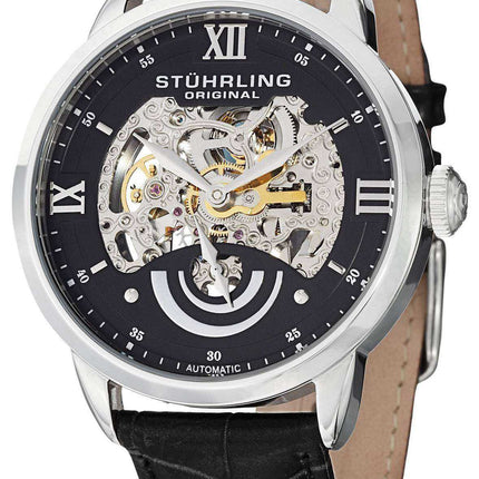 Orologio da uomo Stuhrling Original Executive II Automatic Black Skeleton Dial 574.02