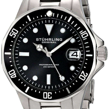 Orologio da uomo Stuhrling Original Aquadiver 200M al quarzo con datario 664.01