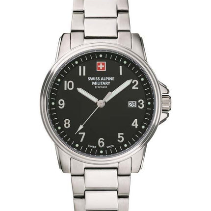 Orologio da uomo Swiss Alpine Military di Grovana Leader quadrante nero al quarzo 7011.1137 100M