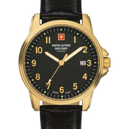 Orologio da uomo Swiss Alpine Military di Grovana Leader quadrante nero al quarzo 7011.1517 100M