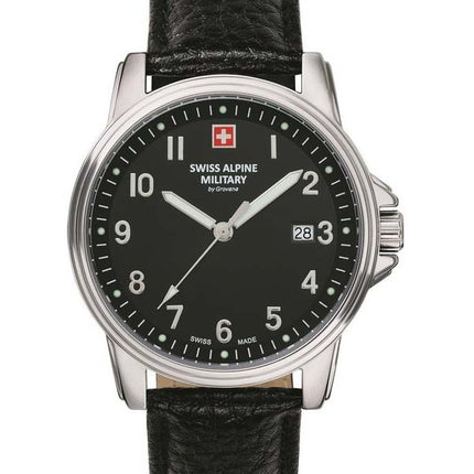Orologio da uomo Swiss Alpine Military di Grovana Leader quadrante nero al quarzo 7011.1537 100M