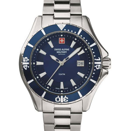 Orologio da uomo Swiss Alpine Military di Grovana Nautilus con quadrante blu al quarzo 7040.1135 100M