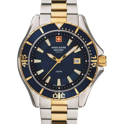 Orologio da uomo Swiss Alpine Military di Grovana Nautilus con quadrante blu al quarzo 7040.1145 100M