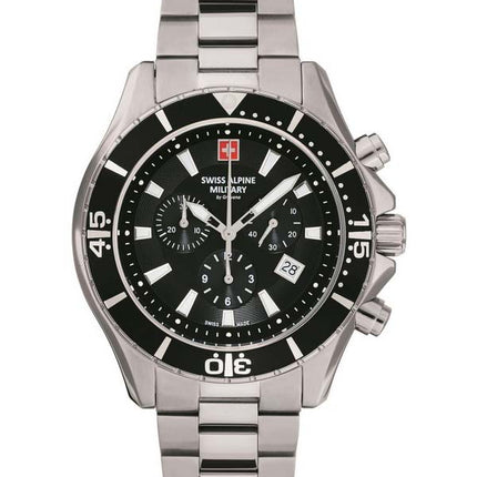 Swiss Alpine Military di Grovana Nautilus cronografo quadrante nero quarzo 7040.9137 100M orologio da uomo