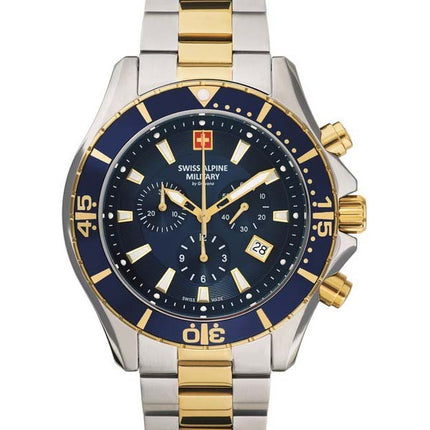Swiss Alpine Military di Grovana Nautilus cronografo quadrante blu quarzo 7040.9145 100M orologio da uomo