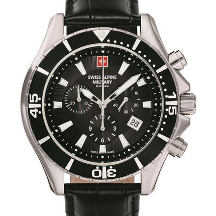 Swiss Alpine Military di Grovana Nautilus cronografo quadrante nero quarzo 7040.9537 100M orologio da uomo