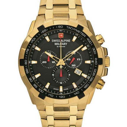 Orologio da uomo Swiss Alpine Military di Grovana Star Fighter cronografo quadrante nero al quarzo 7043.9117 100M