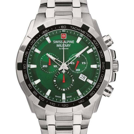 Orologio da uomo Swiss Alpine Military di Grovana Star Fighter cronografo quadrante verde quarzo 7043.9134 100M
