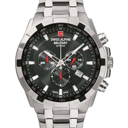 Orologio da uomo Swiss Alpine Military di Grovana Star Fighter cronografo quadrante nero quarzo 7043.9137 100M