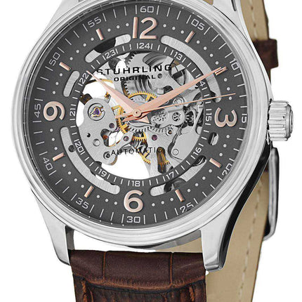 Orologio da uomo Stuhrling Original Denmark Delphi Automatic Skeleton Grey Dial 730.02