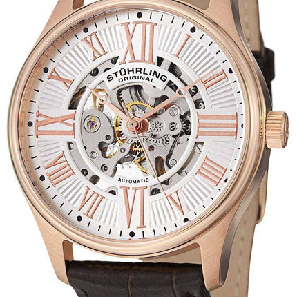 Orologio da uomo Stuhrling Original Atrium Automatic Skeleton Rose Tone 747.04