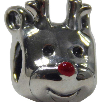PANDORA 791781EN39 Charm in argento con renna con smalto rosso da donna