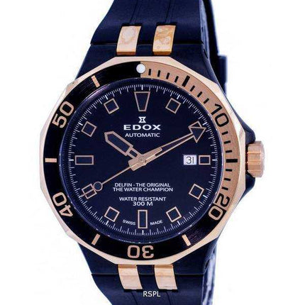 Orologio da uomo Edox Delfin Diver's quadrante nero automatico 80110357NRCANIR 300M