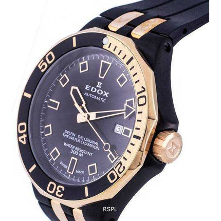 Orologio da uomo Edox Delfin Diver's quadrante nero automatico 80110357NRCANIR 300M