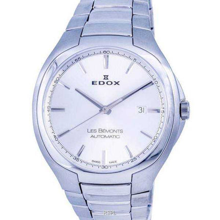 Orologio da uomo Edox Les Bemonts in acciaio inossidabile con quadrante argento automatico 801143AIN 80114 3 AIN