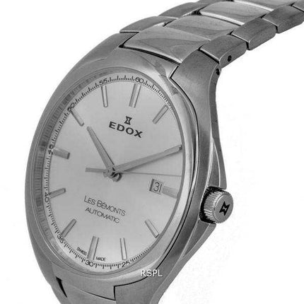 Orologio da uomo Edox Les Bemonts in acciaio inossidabile con quadrante argento automatico 801143AIN 80114 3 AIN
