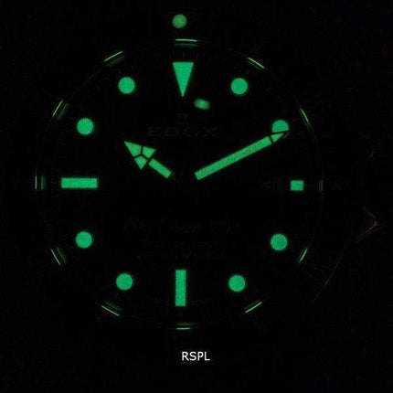 Orologio da uomo Edox Skydiver 70's quadrante nero automatico 801153VMNN 80115 3VM NN 300M da uomo