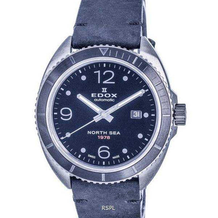 Orologio da uomo Edox North Sea Diver's quadrante nero automatico 80118357NGN1 80118 357NG N1 300M