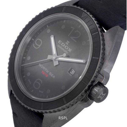 Orologio da uomo Edox North Sea Diver's quadrante nero automatico 80118357NGN1 80118 357NG N1 300M
