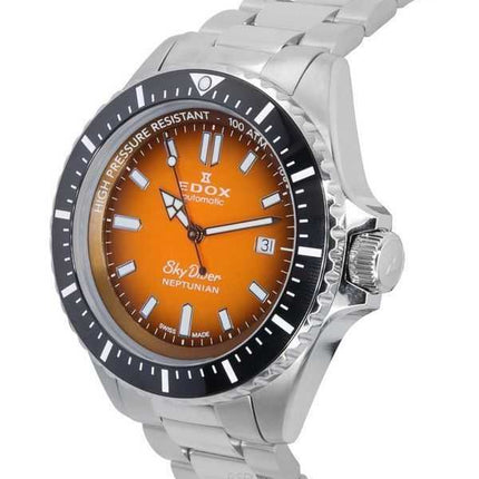 Orologio da uomo Edox Skydiver Neptunian Orange Dial Automatic Diver's 801203NMODN 1000M