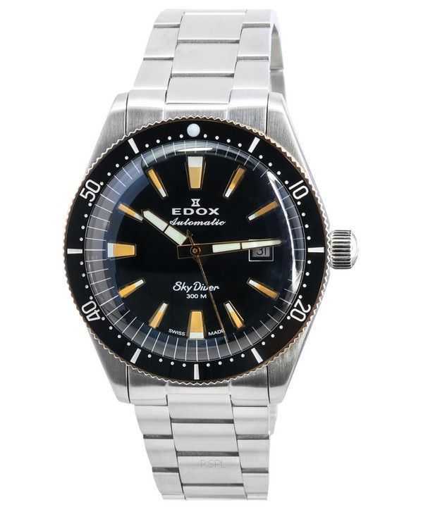 Orologio da uomo Edox Skydiver Limited Edition quadrante nero automatico Diver 80126357RNMNIRB 300M