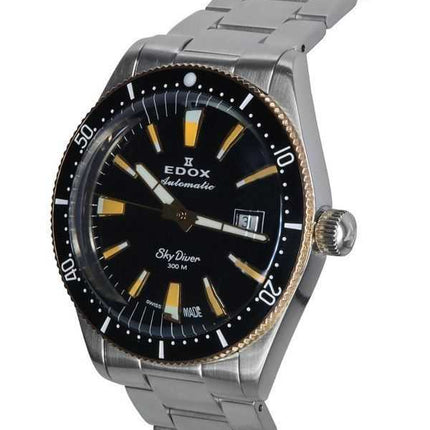 Orologio da uomo Edox Skydiver Limited Edition quadrante nero automatico Diver 80126357RNMNIRB 300M