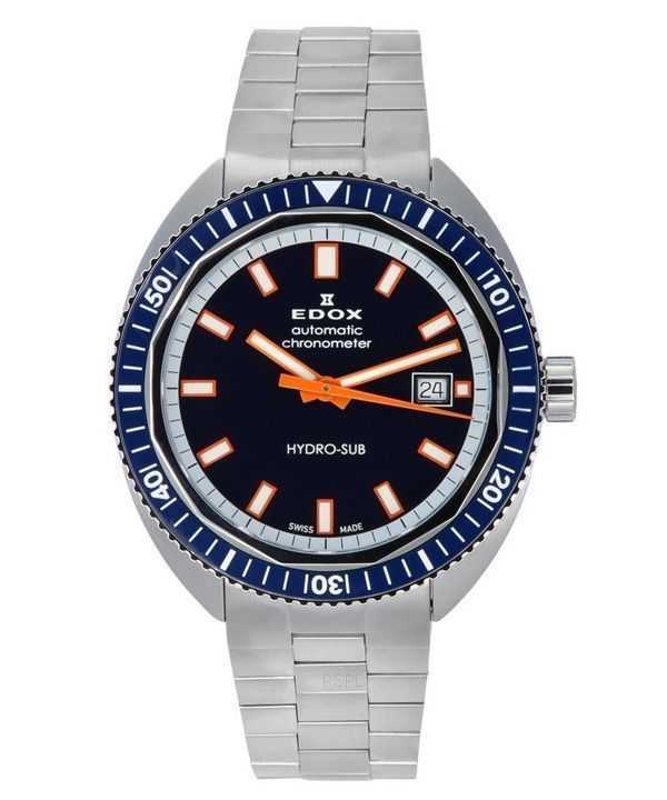 Orologio da uomo Edox Hydro-Sub cronometro automatico in edizione limitata quadrante blu Diver&#39;s 80128 3BUM BUIO 300M