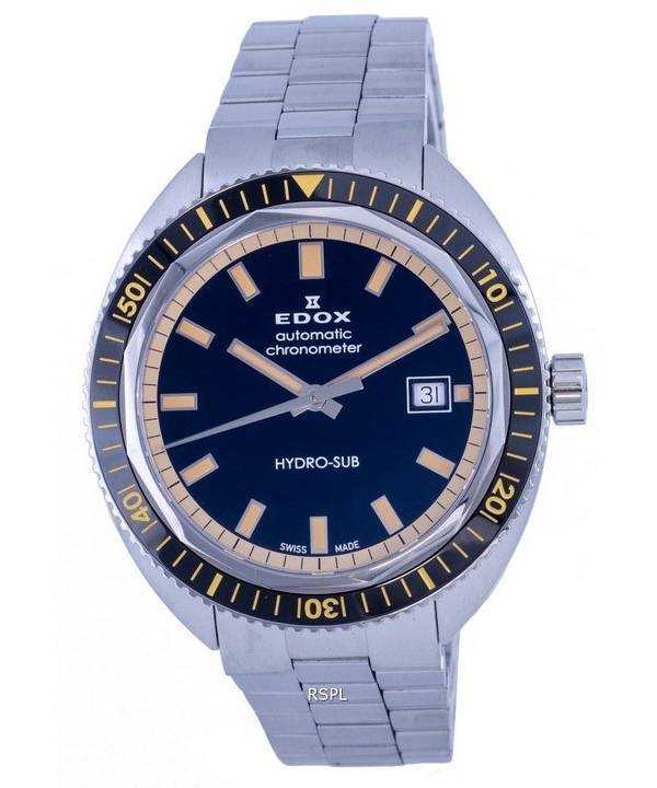 Orologio da uomo Edox Hydro-Sub Diver&#39;s in acciaio inossidabile quadrante nero automatico 801283NBMNIB 300M