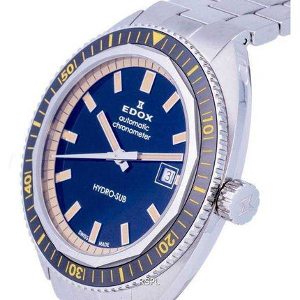 Orologio da uomo Edox Hydro-Sub Diver&#39;s in acciaio inossidabile quadrante nero automatico 801283NBMNIB 300M