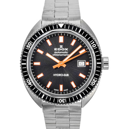 Orologio da uomo Edox Hydro-Sub con quadrante grigio in acciaio inossidabile, automatico, subacqueo, 801283NMGINO 300M