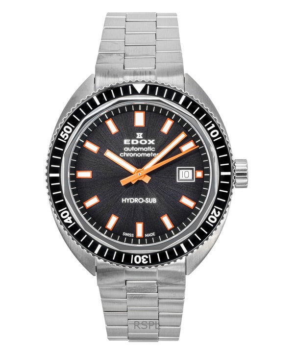 Orologio da uomo Edox Hydro-Sub con quadrante grigio in acciaio inossidabile, automatico, subacqueo, 801283NMGINO 300M