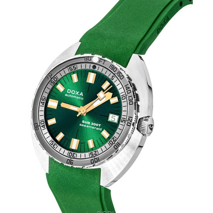 Orologio da uomo Doxa SUB 200T Sea Emerald con cinturino in gomma e quadrante verde, automatico, subacqueo, 804.10.131S.26, 200 m, con cinturino extra