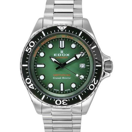 Orologio da uomo Edox Neptunian Grande Reserve con quadrante verde automatico 80801 3VM VDN 300M