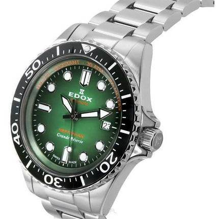 Orologio da uomo Edox Neptunian Grande Reserve con quadrante verde automatico 80801 3VM VDN 300M