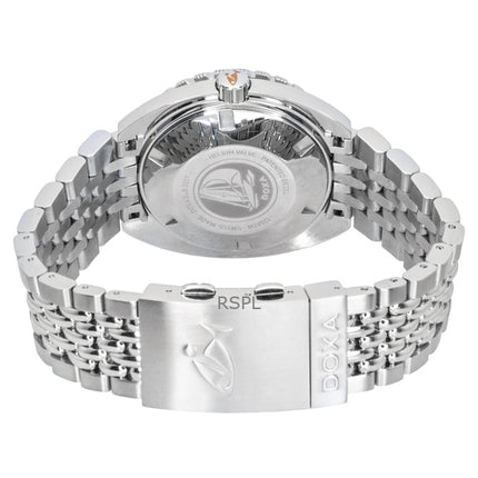 Orologio da uomo Doxa SUB 300 Searambler in acciaio inossidabile con quadrante argentato, automatico, subacqueo, 840.10.021.10, impermeabile fino a 1200 metri, con cinturino extra.