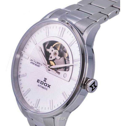 Orologio da uomo Edox Les Vauberts Open Heart in acciaio inossidabile con quadrante argento automatico 850143MAIN
