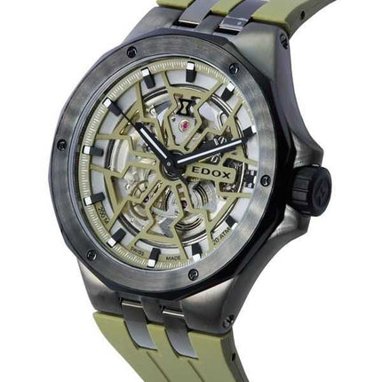 Edox Delfin Mecano Green Skeleton Dial Automatic Diver's 85303357GNCAVVONB 200M Orologio da uomo